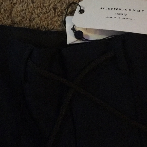 Navy Blue Tapered two tone trousers Size M - Picture 2 of 6